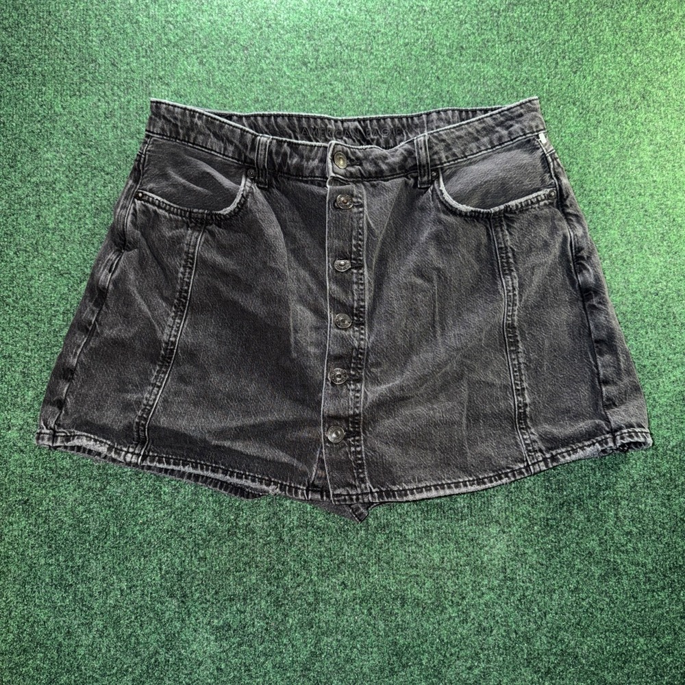 American Eagle Mom Skort Women's Size 14 Black W/ Pockets